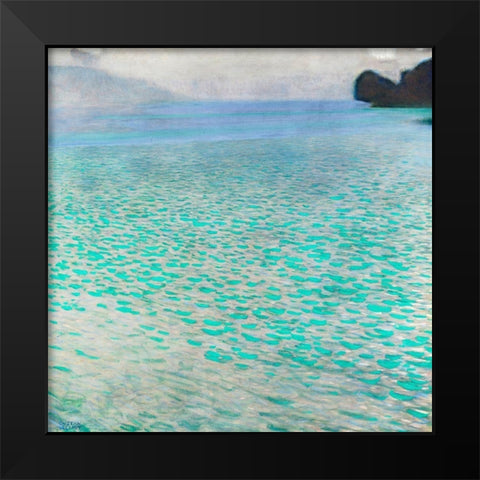 Attersee Black Modern Wood Framed Art Print by Klimt, Gustav
