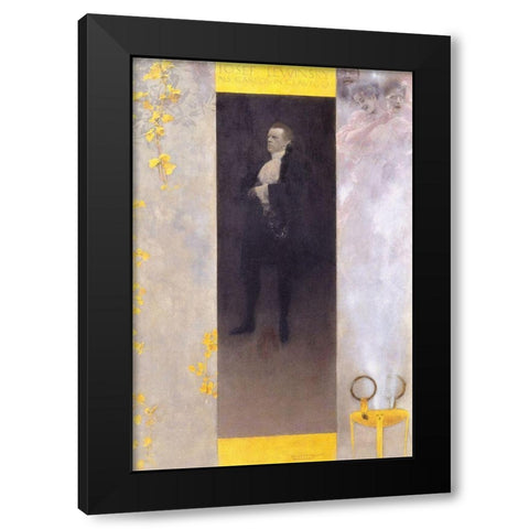 Der Hofschauspieler Josef Lewinsky als Carlos in Clavigo Black Modern Wood Framed Art Print with Double Matting by Klimt, Gustav