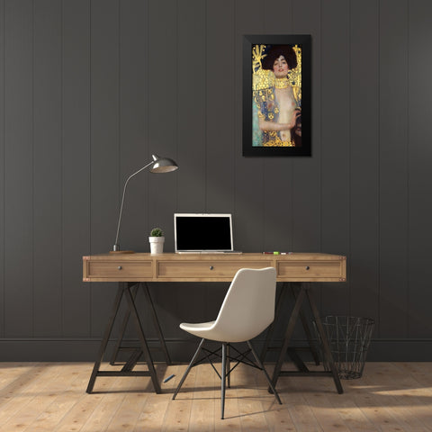 Judith and the Head of Holofernes Black Modern Wood Framed Art Print by Klimt, Gustav