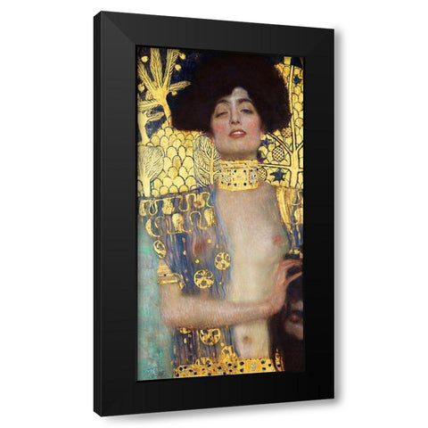 Judith and the Head of Holofernes Black Modern Wood Framed Art Print with Double Matting by Klimt, Gustav