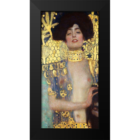 Judith and the Head of Holofernes Black Modern Wood Framed Art Print by Klimt, Gustav