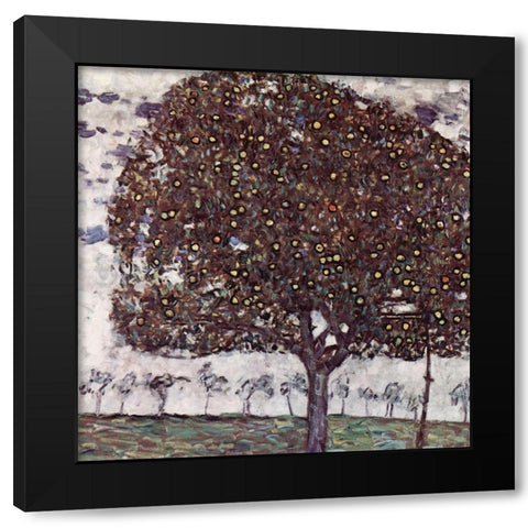 The Apple Tree Black Modern Wood Framed Art Print with Double Matting by Klimt, Gustav