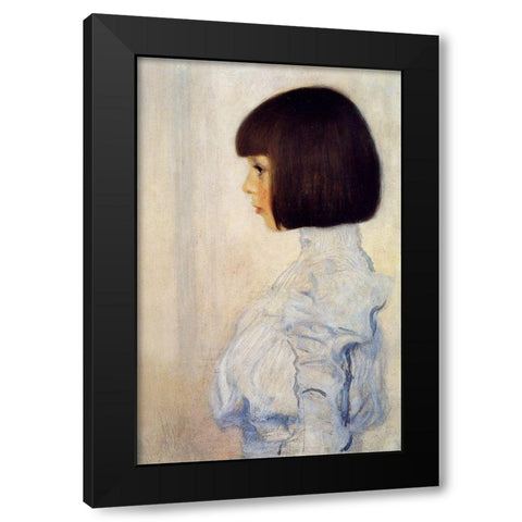 Portrait of Helene Klimt Black Modern Wood Framed Art Print with Double Matting by Klimt, Gustav
