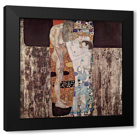 The Three Ages of the Woman Black Modern Wood Framed Art Print with Double Matting by Klimt, Gustav