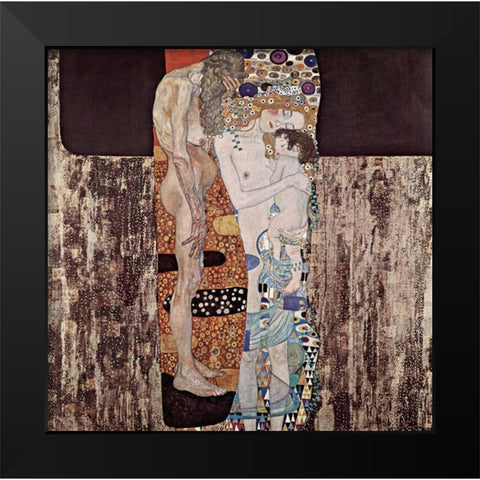 The Three Ages of the Woman Black Modern Wood Framed Art Print by Klimt, Gustav