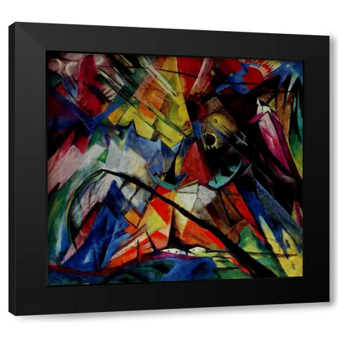 Tyrol Black Modern Wood Framed Art Print with Double Matting by Marc, Franz