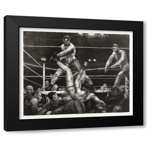 Dempsey and Firpo Black Modern Wood Framed Art Print with Double Matting by Bellows, George