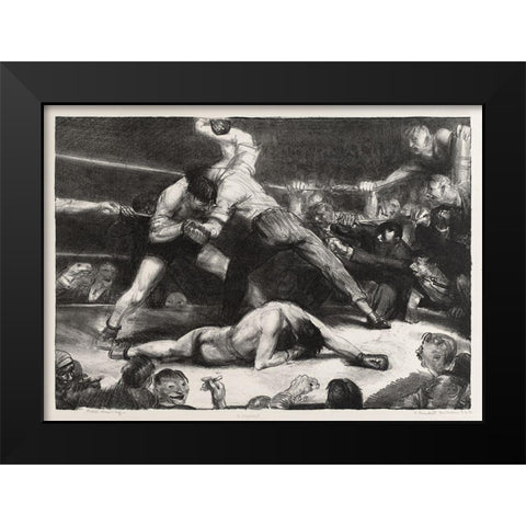 A knock-out-first state Black Modern Wood Framed Art Print by Bellows, George