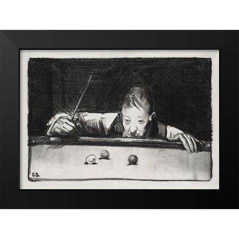 Indoor athlete-first stone Black Modern Wood Framed Art Print by Bellows, George