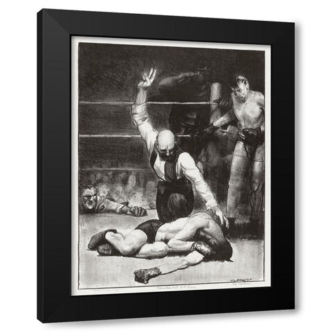 Counted out-second stone Black Modern Wood Framed Art Print by Bellows, George