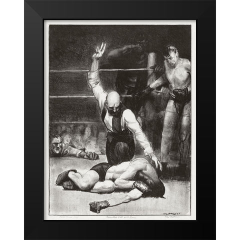 Counted out-second stone Black Modern Wood Framed Art Print by Bellows, George