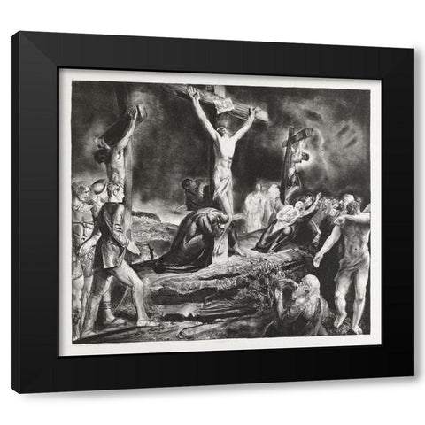 Crucifixion of Christ Black Modern Wood Framed Art Print by Bellows, George