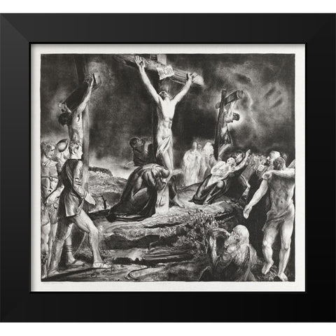 Crucifixion of Christ Black Modern Wood Framed Art Print by Bellows, George