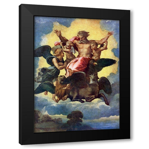 Ezekiels Vision Black Modern Wood Framed Art Print by Raphael