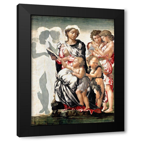 Manchester Madonna Black Modern Wood Framed Art Print with Double Matting by Michelangelo
