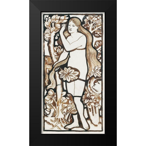 Eve Black Modern Wood Framed Art Print by Burne–Jones, Edward