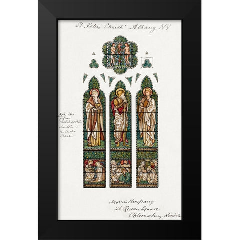 Design for Stained Glass Window-Saint Peters Episcopal Church-Albany-NY Black Modern Wood Framed Art Print by Burne–Jones, Edward