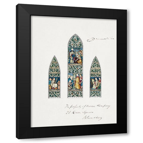 Design for Stained Glass-Southeast Window Nave-Paisley Abbey-Scotland Black Modern Wood Framed Art Print with Double Matting by Burne–Jones, Edward