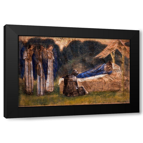 The Nativity Black Modern Wood Framed Art Print by Burne–Jones, Edward
