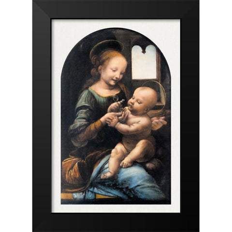 Benois Madonna Black Modern Wood Framed Art Print by da Vinci, Leonardo