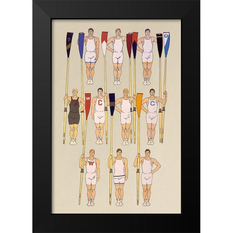 College Crews Black Modern Wood Framed Art Print by Penfield, Edward