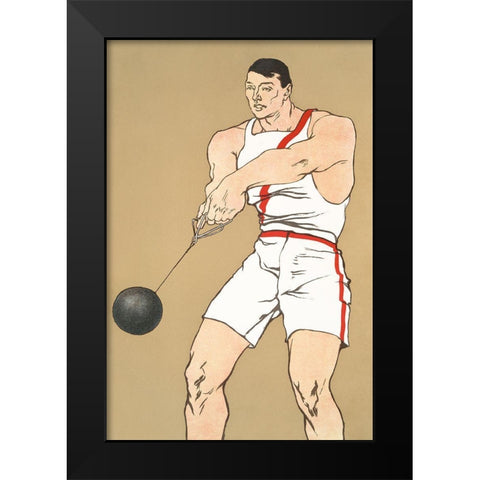 Hammer Throw 1908 Black Modern Wood Framed Art Print by Penfield, Edward
