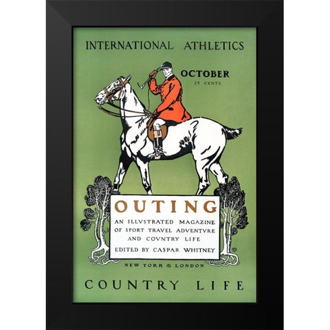 Outing Magazine Cover Black Modern Wood Framed Art Print by Penfield, Edward