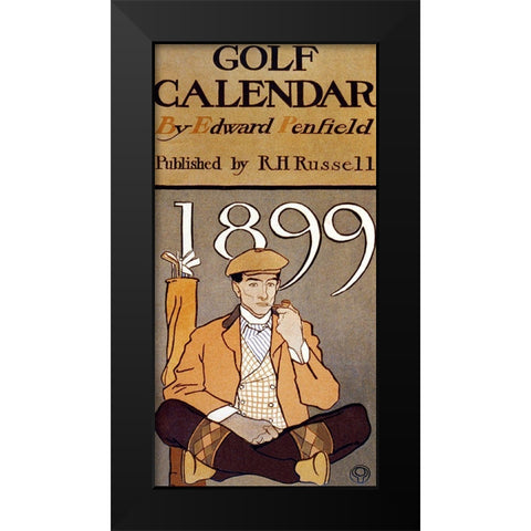 Golf Calendar Black Modern Wood Framed Art Print by Penfield, Edward