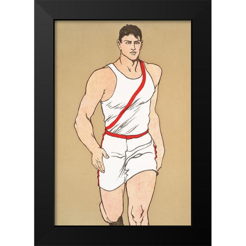 Runner 1908 Black Modern Wood Framed Art Print by Penfield, Edward