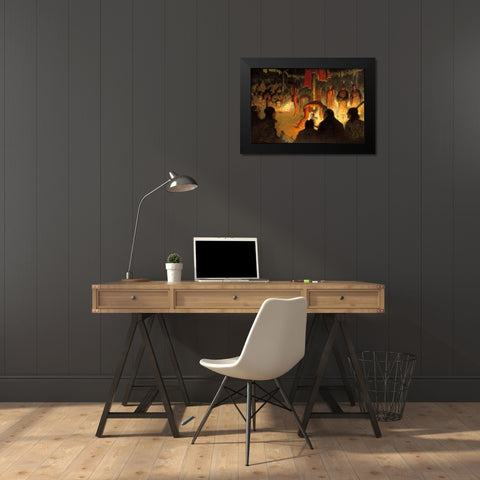The Sun Dance Black Modern Wood Framed Art Print by Remington, Frederic