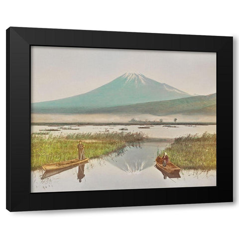 Mount Fuji as Seen from Kashiwabara Black Modern Wood Framed Art Print by Kazumasa, Ogawa
