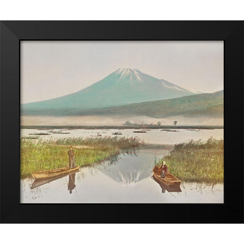 Mount Fuji as Seen from Kashiwabara Black Modern Wood Framed Art Print by Kazumasa, Ogawa