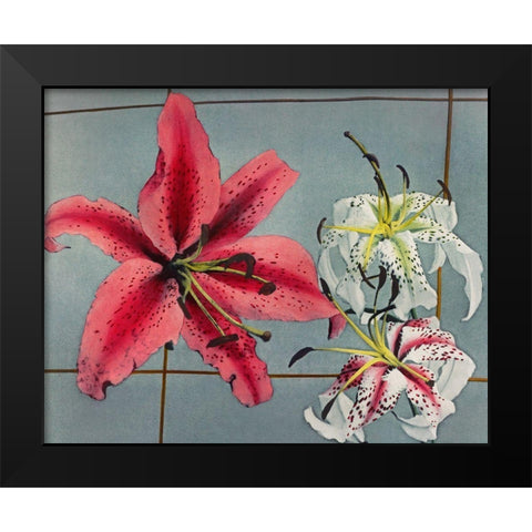 Lily IX Black Modern Wood Framed Art Print by Kazumasa, Ogawa