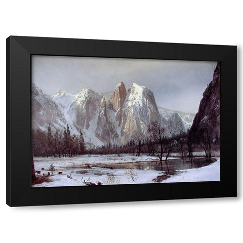 Cathedral Rock Black Modern Wood Framed Art Print by Bierstadt, Albert