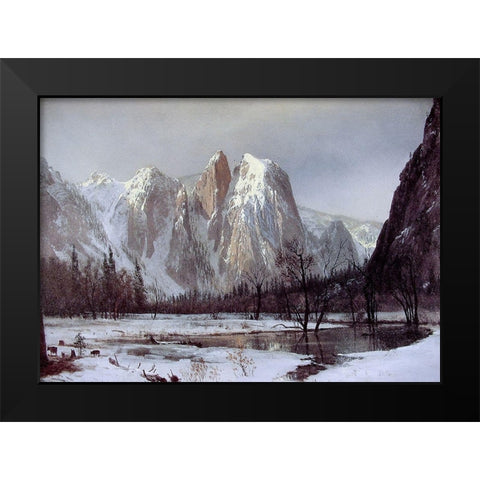 Cathedral Rock Black Modern Wood Framed Art Print by Bierstadt, Albert