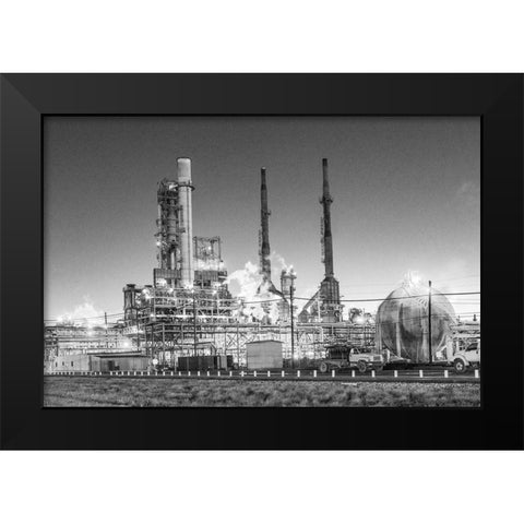 Oil refinery in Texas Black Modern Wood Framed Art Print by Highsmith, Carol