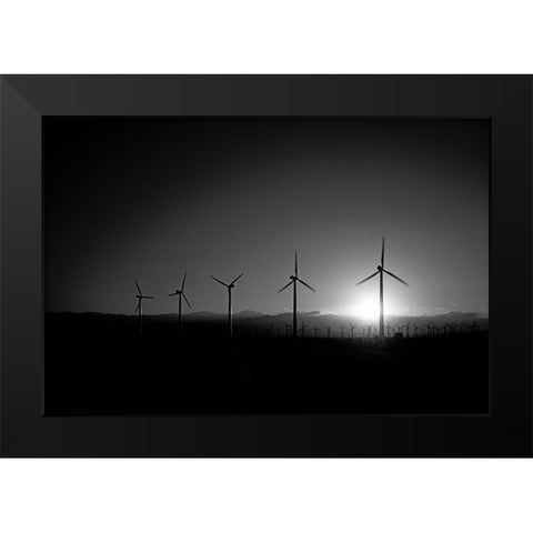 Wind turbines-Riverside County-California Black Modern Wood Framed Art Print by Highsmith, Carol
