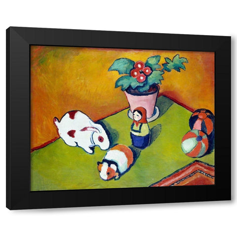 Little Walters Toys Black Modern Wood Framed Art Print by Macke, August