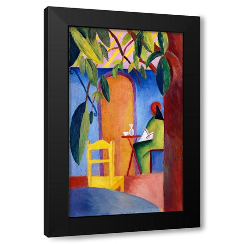 Turkisches Cafe Black Modern Wood Framed Art Print by Macke, August