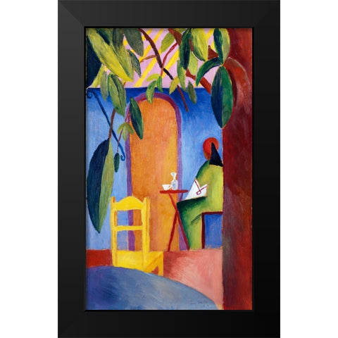 Turkisches Cafe Black Modern Wood Framed Art Print by Macke, August