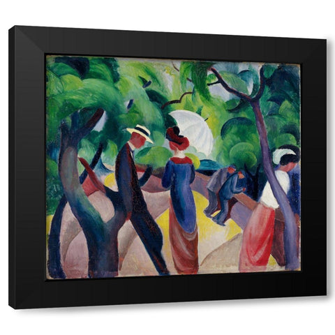 Promenade Black Modern Wood Framed Art Print with Double Matting by Macke, August