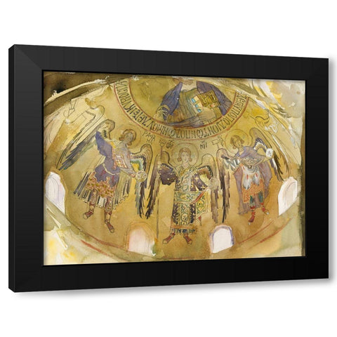 Angels-Mosaic-Palatine Chapel-Palermo Black Modern Wood Framed Art Print with Double Matting by Sargent, John Singer