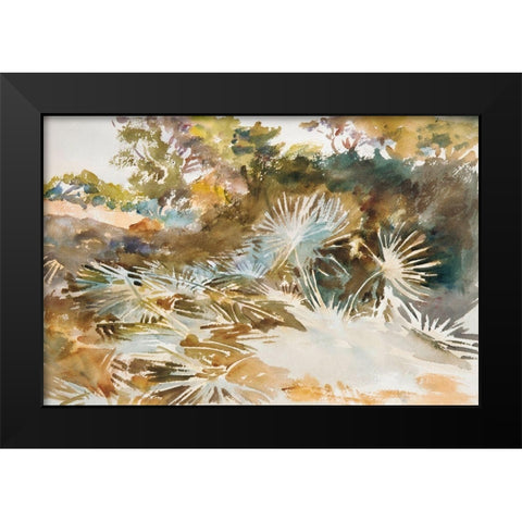 Landscape with Palmettos Black Modern Wood Framed Art Print by Sargent, John Singer
