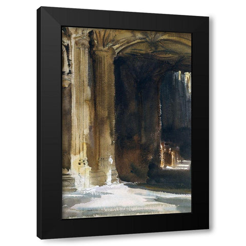Cathedral Interior Black Modern Wood Framed Art Print by Sargent, John Singer