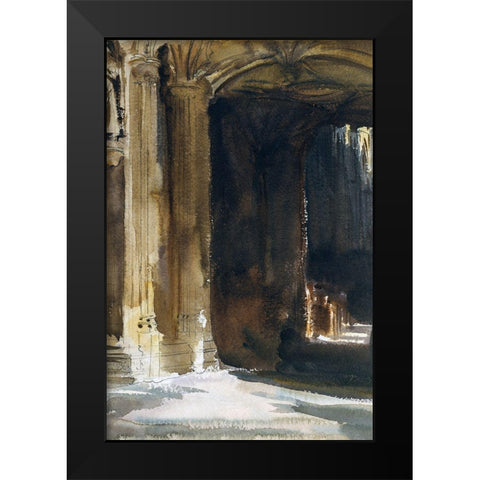 Cathedral Interior Black Modern Wood Framed Art Print by Sargent, John Singer