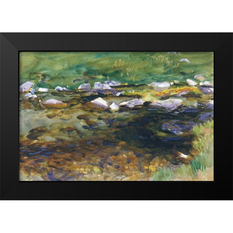 Brook and Meadow Black Modern Wood Framed Art Print by Sargent, John Singer