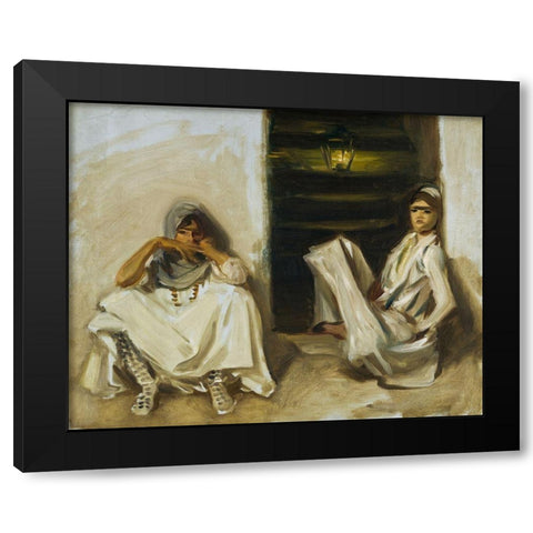 Two Arab Women Black Modern Wood Framed Art Print with Double Matting by Sargent, John Singer