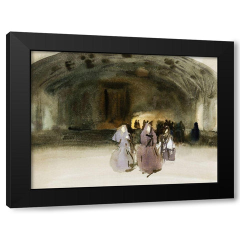 Women Approaching Black Modern Wood Framed Art Print with Double Matting by Sargent, John Singer