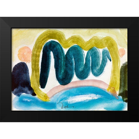 Pond in Sunlight Black Modern Wood Framed Art Print by Dove, Arthur