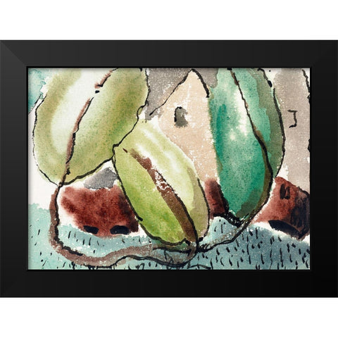 House with Trees Black Modern Wood Framed Art Print by Dove, Arthur